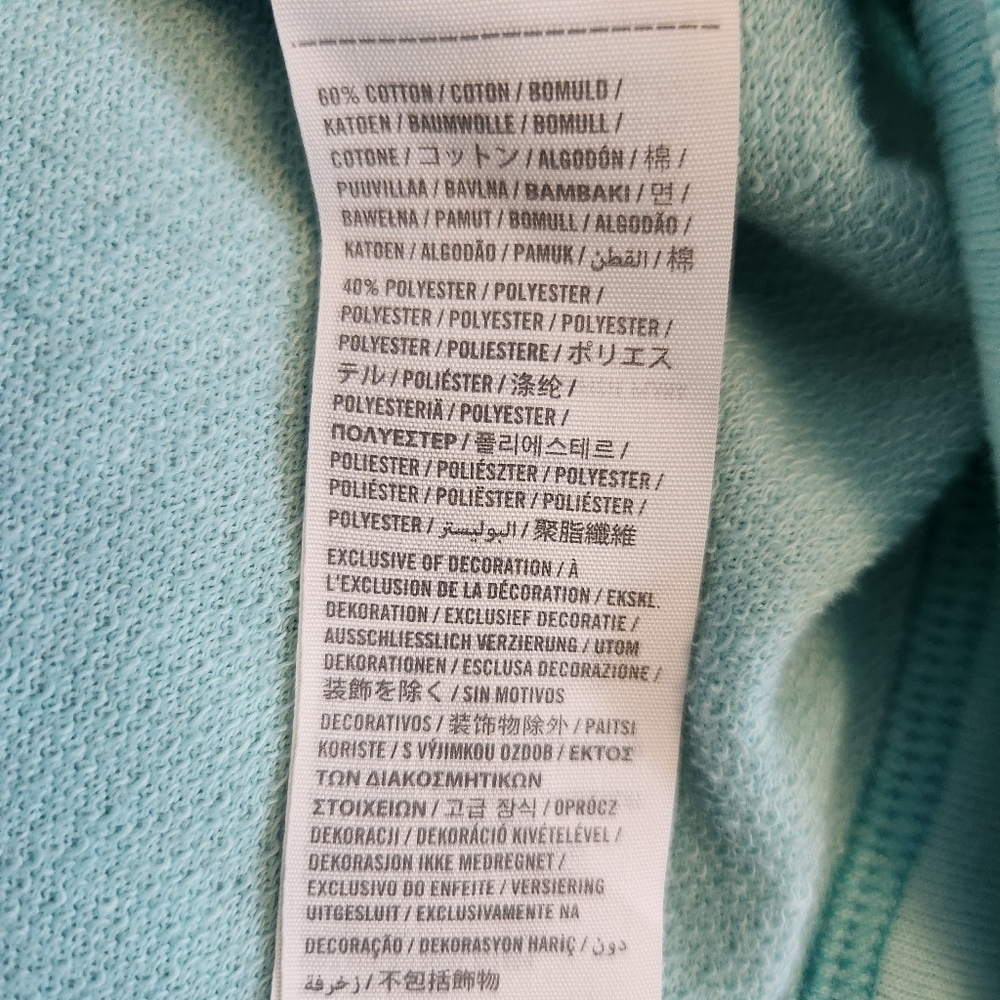 Y2K Vintage Hollister Lightweight Wide Neck Sweatshirt Lightblue Sequin Size S - Picture 14 of 15